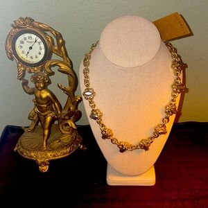 Lee by LeeAngel 18” Gold with Brown Stone Necklace